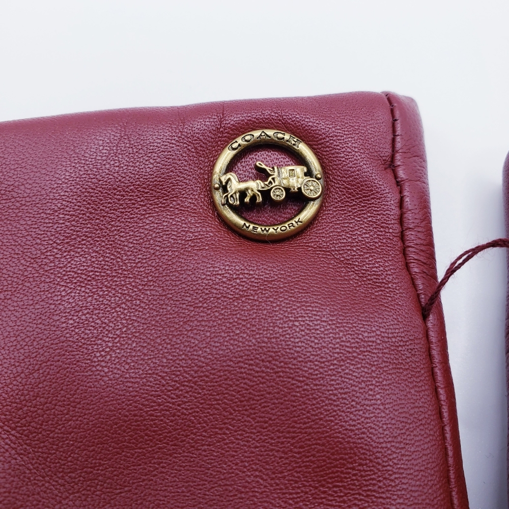 🆕️Coach Horse And Carriage Plaque Sheep Geniue Leather Wool Tech Gloves XS/XXS - Picture 3 of 6